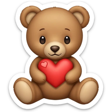 Teddy with heart on the side sticker