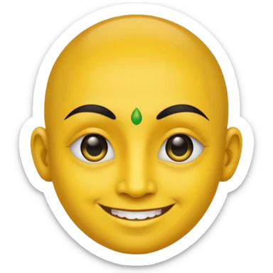 Yellow face with black bindi sticker