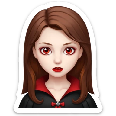 vampire girl with brown hair sticker