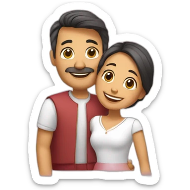 mi esposa y yo abrazandonos de felicidad y amor sticker