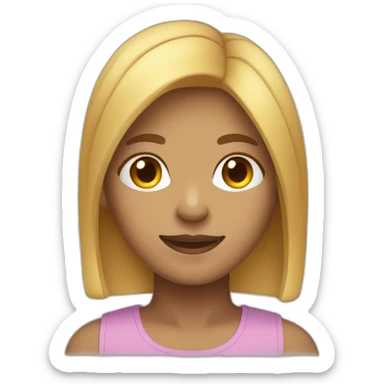 non-gendered person with straight chin-length hair sticker