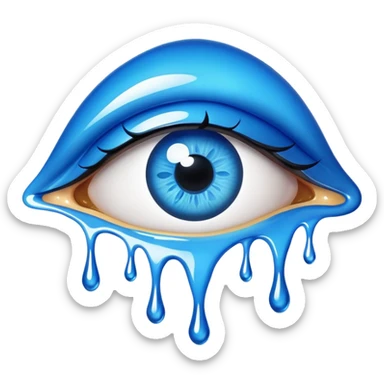 surreal dali style melting eye sticker