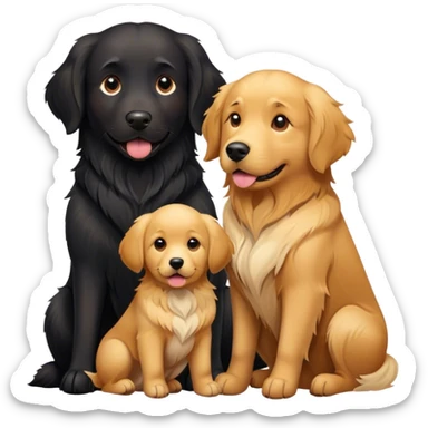 Little black dog and red golden retriever sticker