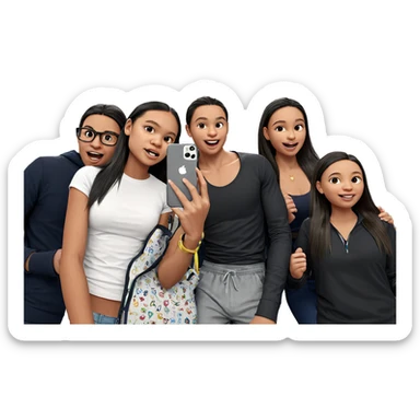 friends having fun indoors sticker