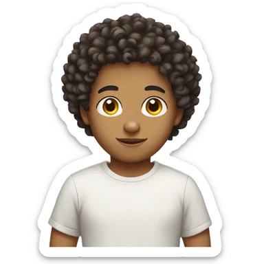 mixed boy curly hair sticker