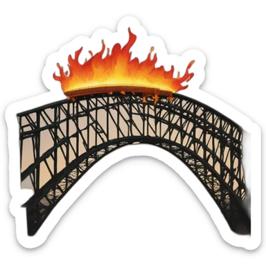 sydney-harbour-bridge on fire sea sticker