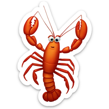 A lobster doing jazz hands sticker