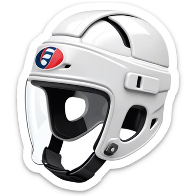 Cinematic Realistic image of AFL headgear featuring detailed cushioning and protective design elements, rendered with dynamic reflections on synthetic materials and set against a blurred action-packed background sticker