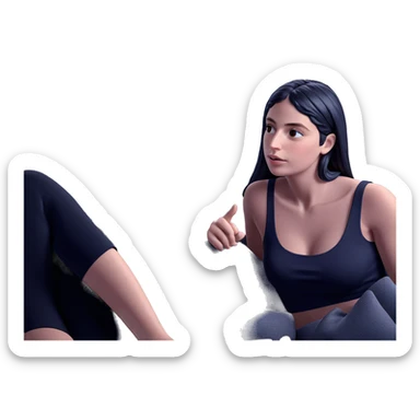 girl relaxing on stylish couch sticker