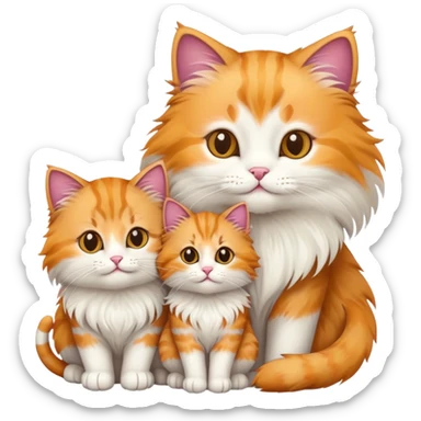 cat family with mother and kittens sticker
