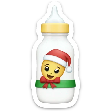 Baby bottle in Christmas design with milk sticker