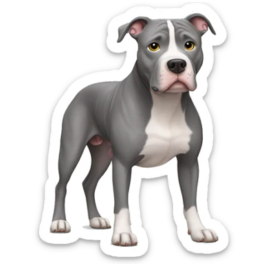 Gray Pitbull standing sticker