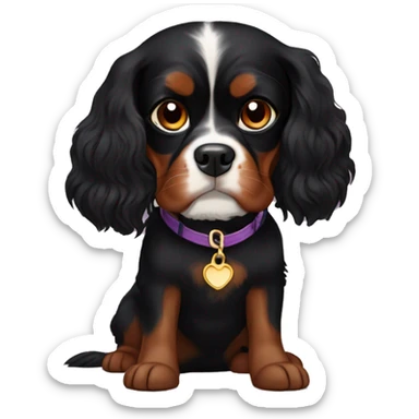 Black cavalier king charles sticker