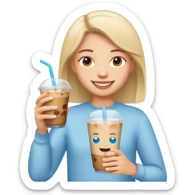 Only a glass Iced coffee cutie  sticker