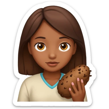 Girl holding poop sticker