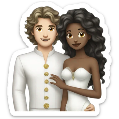 White mermaid and White prince sticker