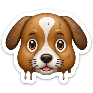 dog face after playing outside in the mud sticker