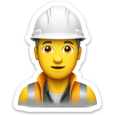 A braver man, white skin, with a construction hat yellow sticker