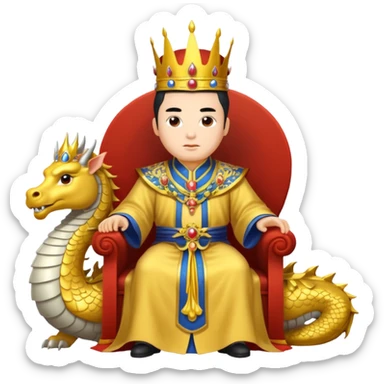 Emperor Wu Zetian sitting on the Dragon throne sticker