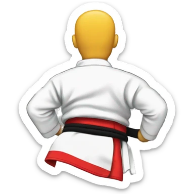 Show the back of a jiujitsu gi with a logo saying the word SYNDICATE sticker