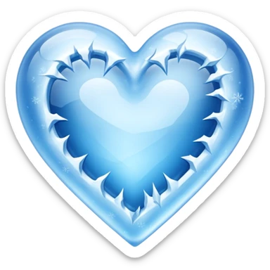 frosty winter heart sticker