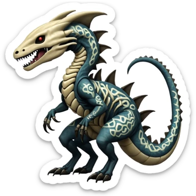  Wickerbeast-Vernid-Venom-Marowak-Salandit-Xenomorph-hybrid-fantasy-creature (full body) with patterns sticker