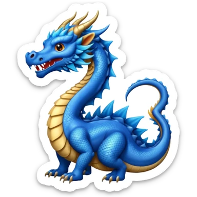 Haz un dragón azul oriental  sticker