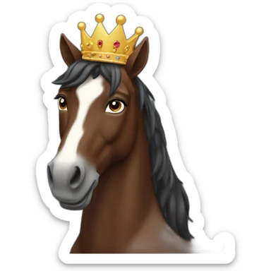 dark brown conceited horse with crown sticker