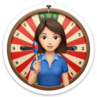 Brunette mom playing darts sticker