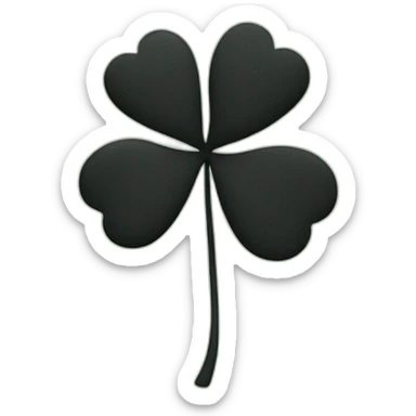 black 5 leaf clover sticker