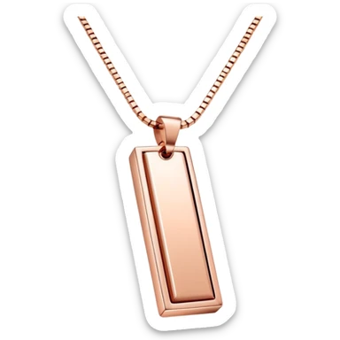 Long rose gold vertical 3d rectangle necklace  sticker