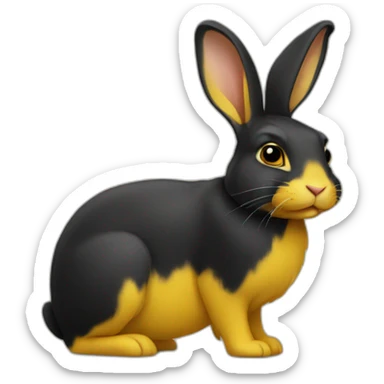 Black-yellow-rabbit sticker