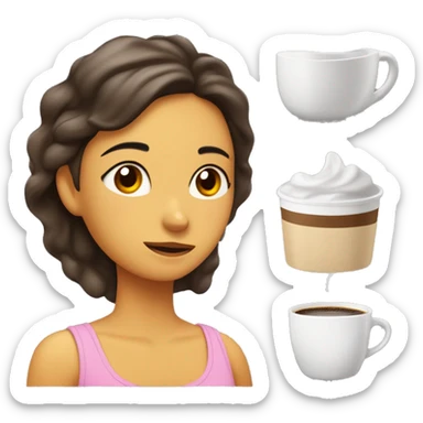 Chica de tono de piel medio, con ojos cafés y con una toalla en la cabeza, y una toalla en el cuerpo, saliendo de una ducha con una cara de reajación sticker