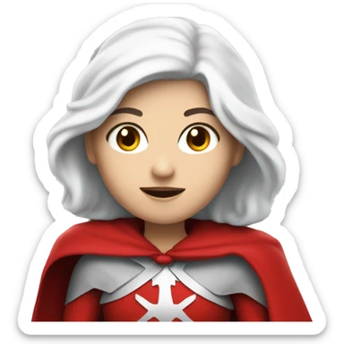 The white girl with white hair in the red cape and red hood. sticker