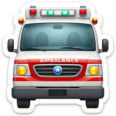 ambulance emoji, front view sticker