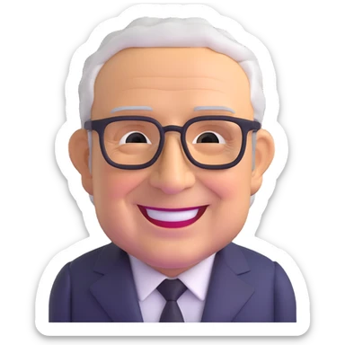 portrait of Henry Kissinger, smiling sticker