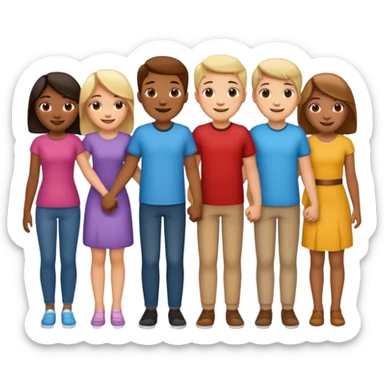 group holding hands sticker