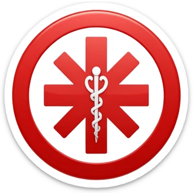 Front-facing medical cross symbol inside a simple circle, minimal line-art, clean modern style, straight angle, simple outlines, no background, transparent, represents “health / medical challenges / difficulty sticker