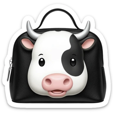 Cow print cosmetic bag no face sticker