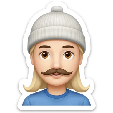 frances con un bigote y un gorrito  sticker