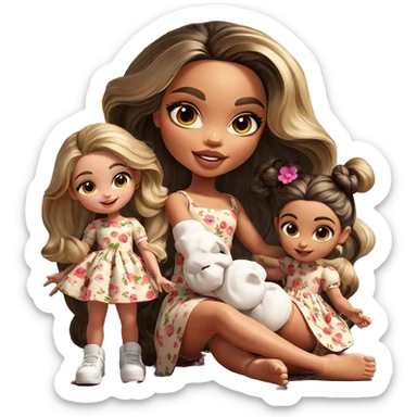 sisterly bond in floral beauty sticker