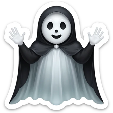 halloween ghost with black costumes  sticker