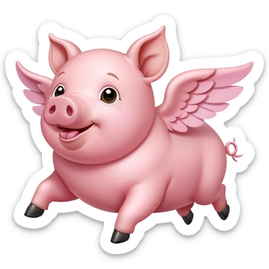 Flying pig sticker