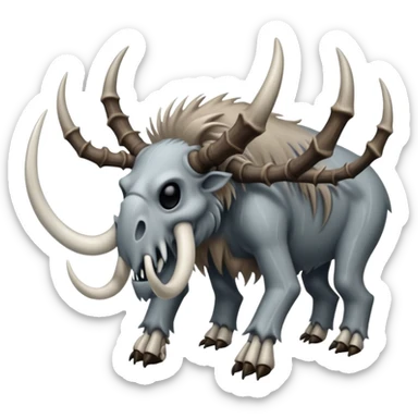 🥶+☠️+🐗+🦣+🕷 into a creepy living creature sticker