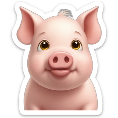 The little pig from three brothers who build a straw house sticker