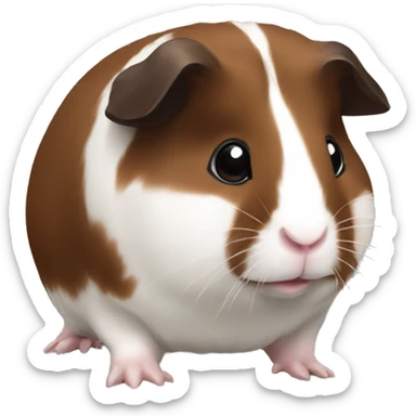 Guineapig dark brown white and red sticker