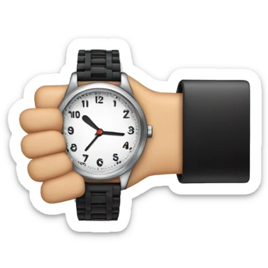 Finger pointing to a wristwatch sticker