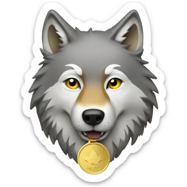 Wolf gold medal sticker