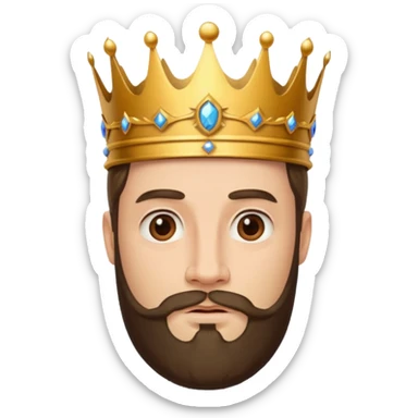 King with crown and beared sticker