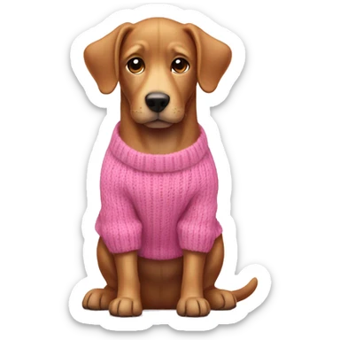 A dog with a pink sweater  sticker